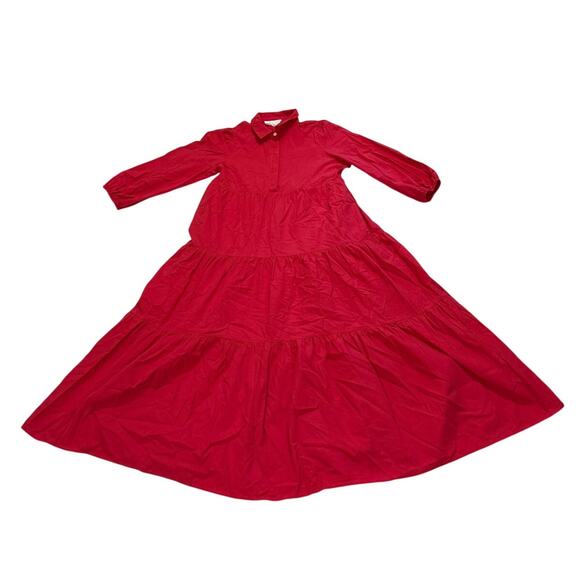 Pomander Place by Tuckernuck Women’s M Mabel Tiered Maxi Dress Hibiscus Red - Picture 3 of 16